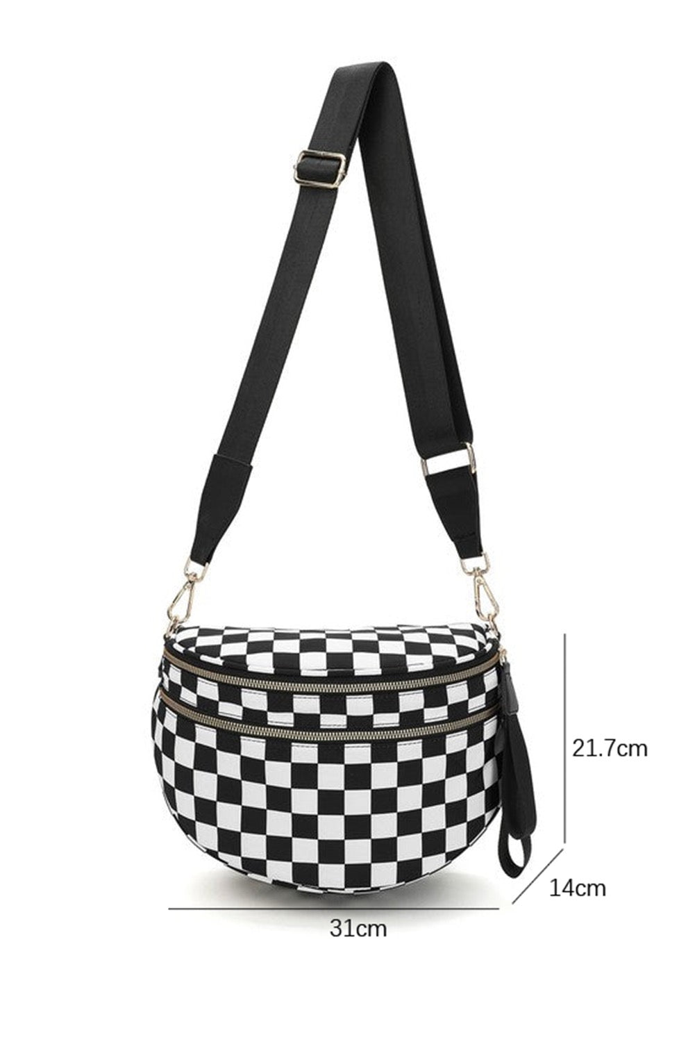 Black & White Checkered Crossbody Bag