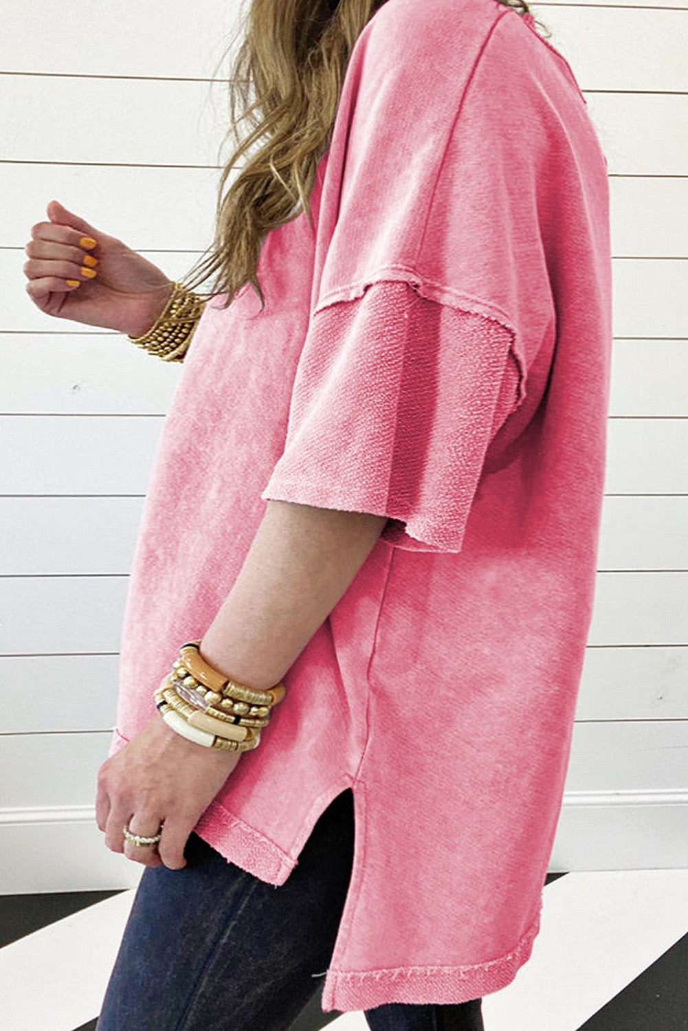 Plus Strawberry Pink Mineral Wash Tee