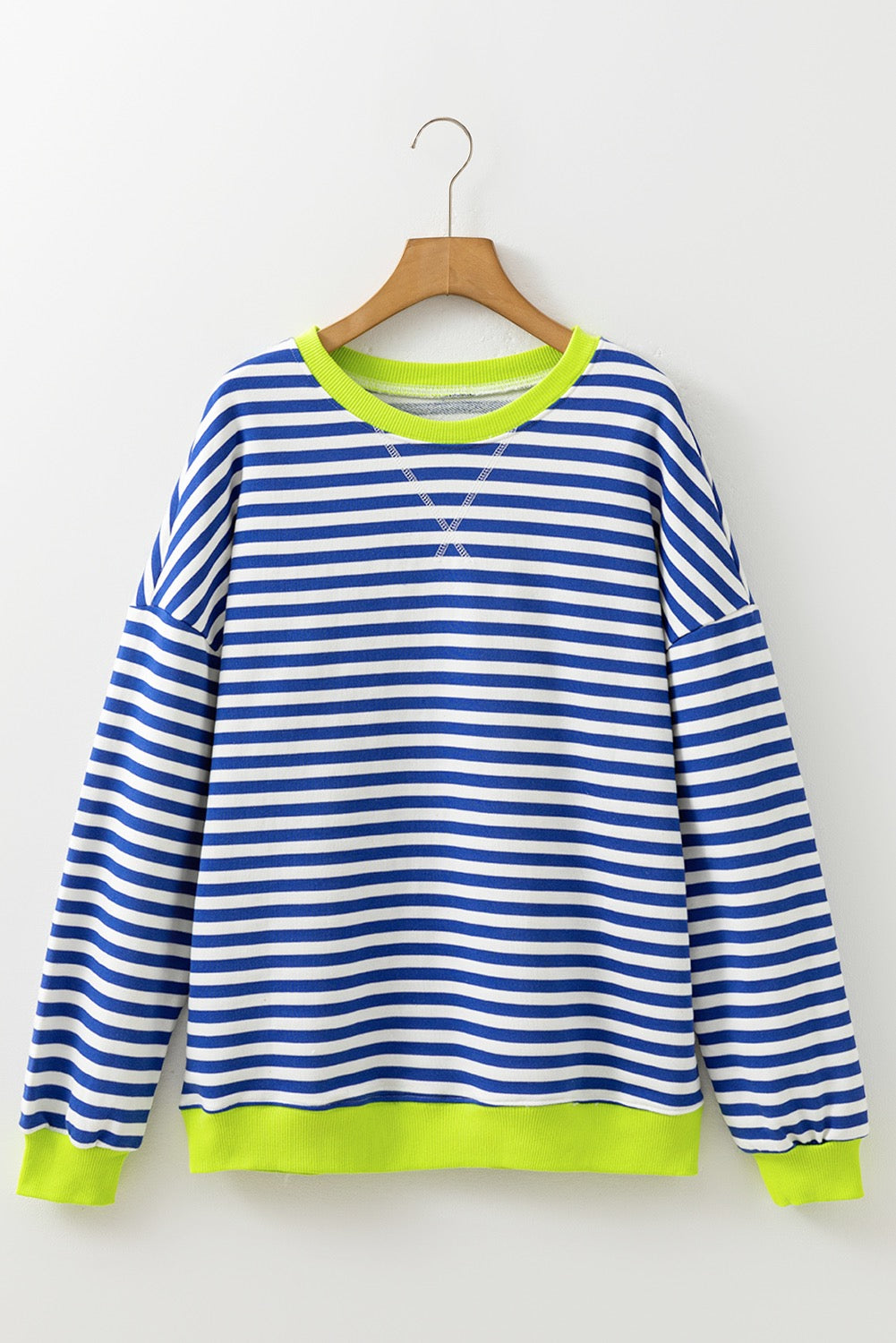 Blue Stripe Contrast Sweater