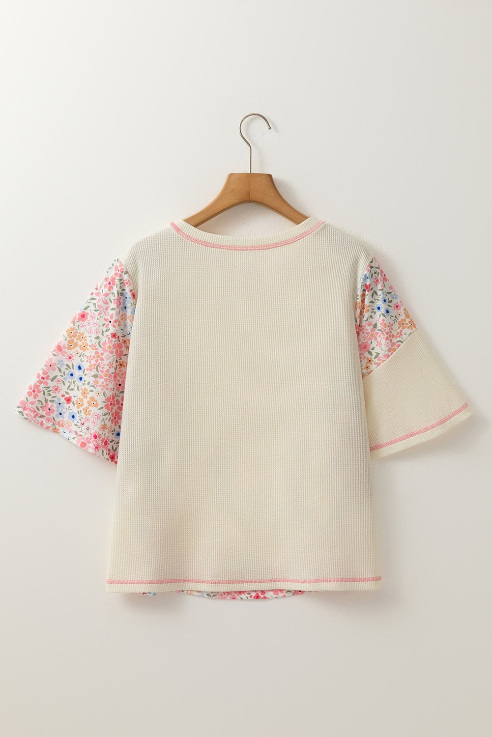 Beige Floral Waffle Tshirt