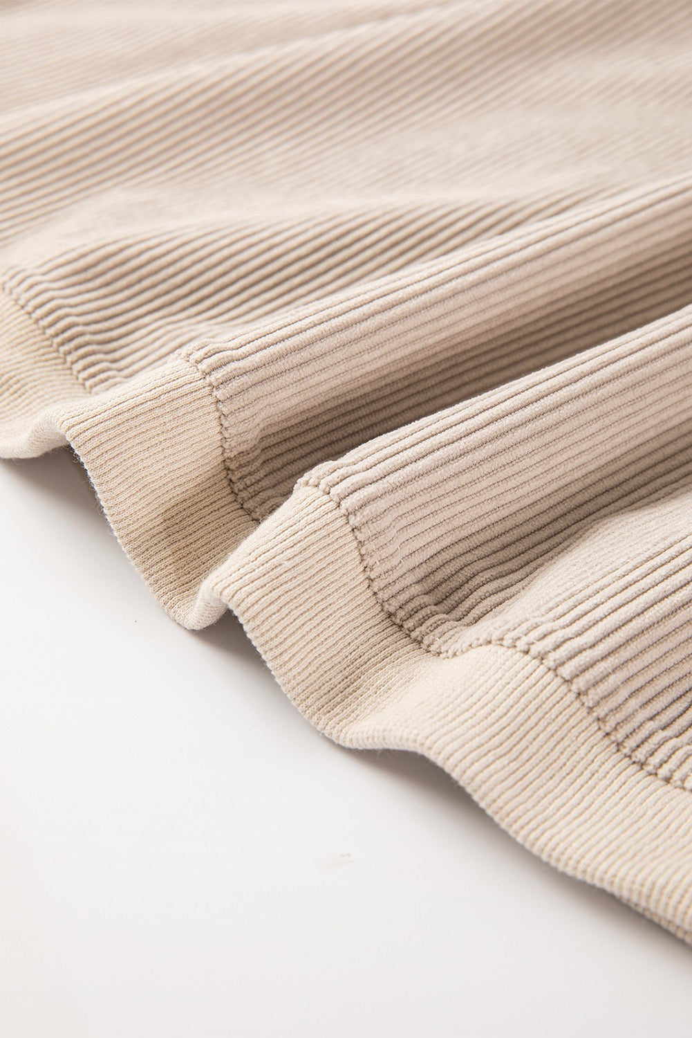 Oatmeal Ribbed Corduroy Pullover