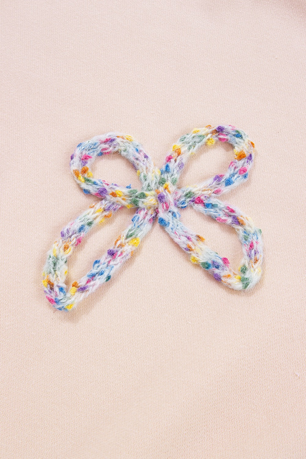Embroidered Bow Oversized Sweatshirt 
