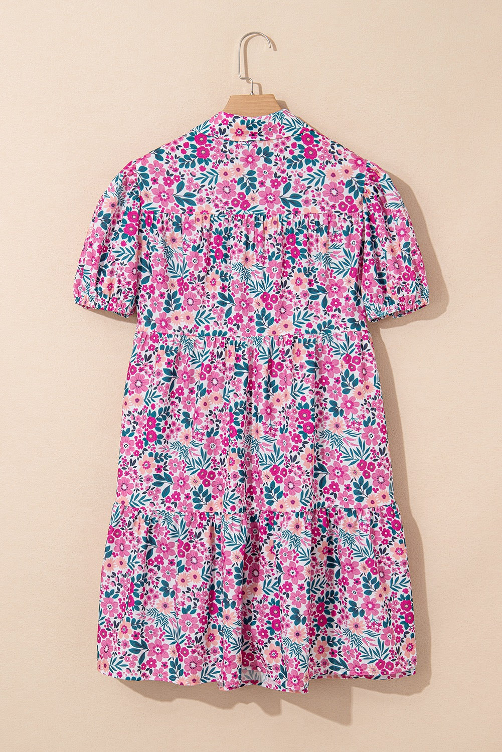 Plus Pink Floral Pocket Dress