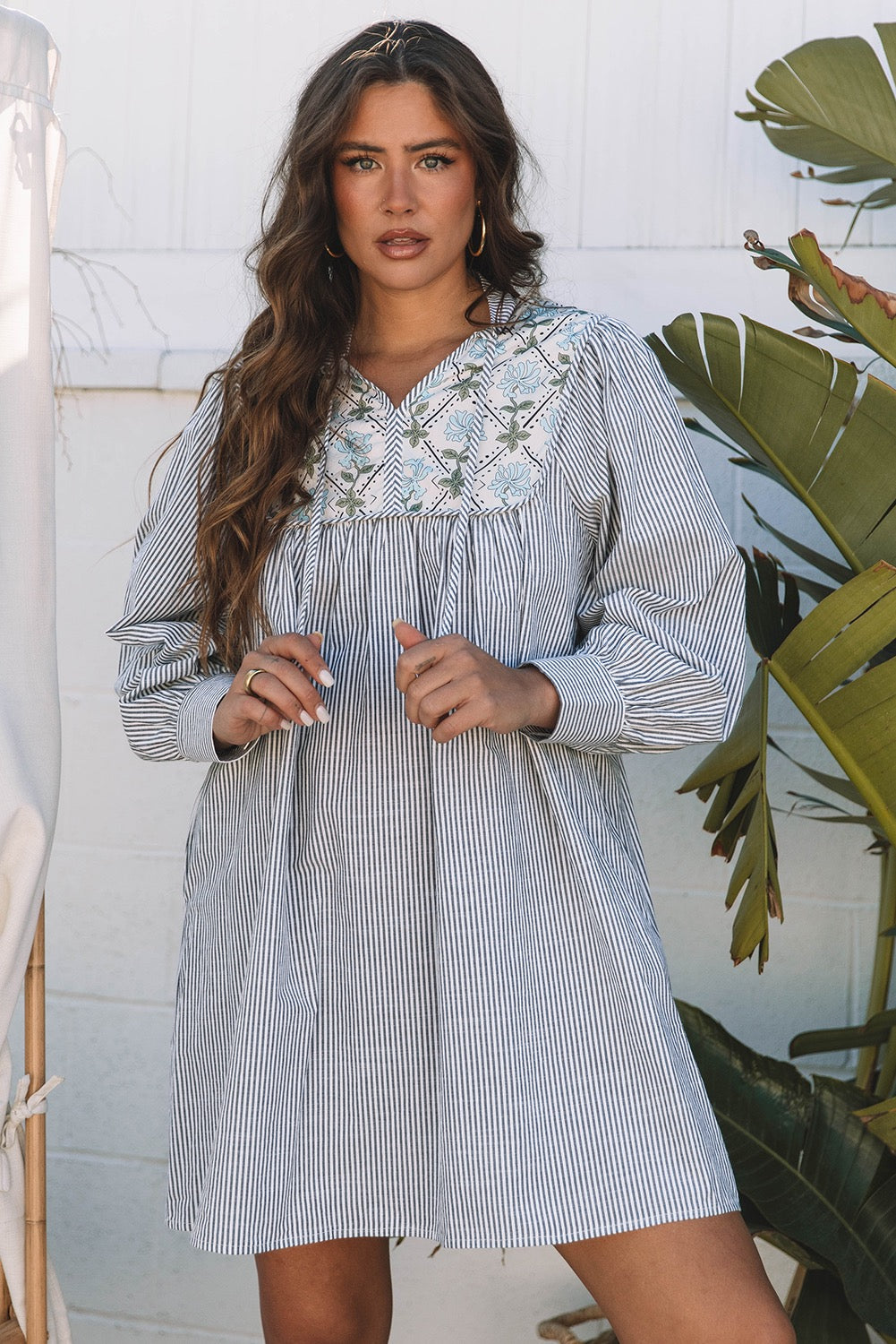 Stripe Floral Patchwork Dress
