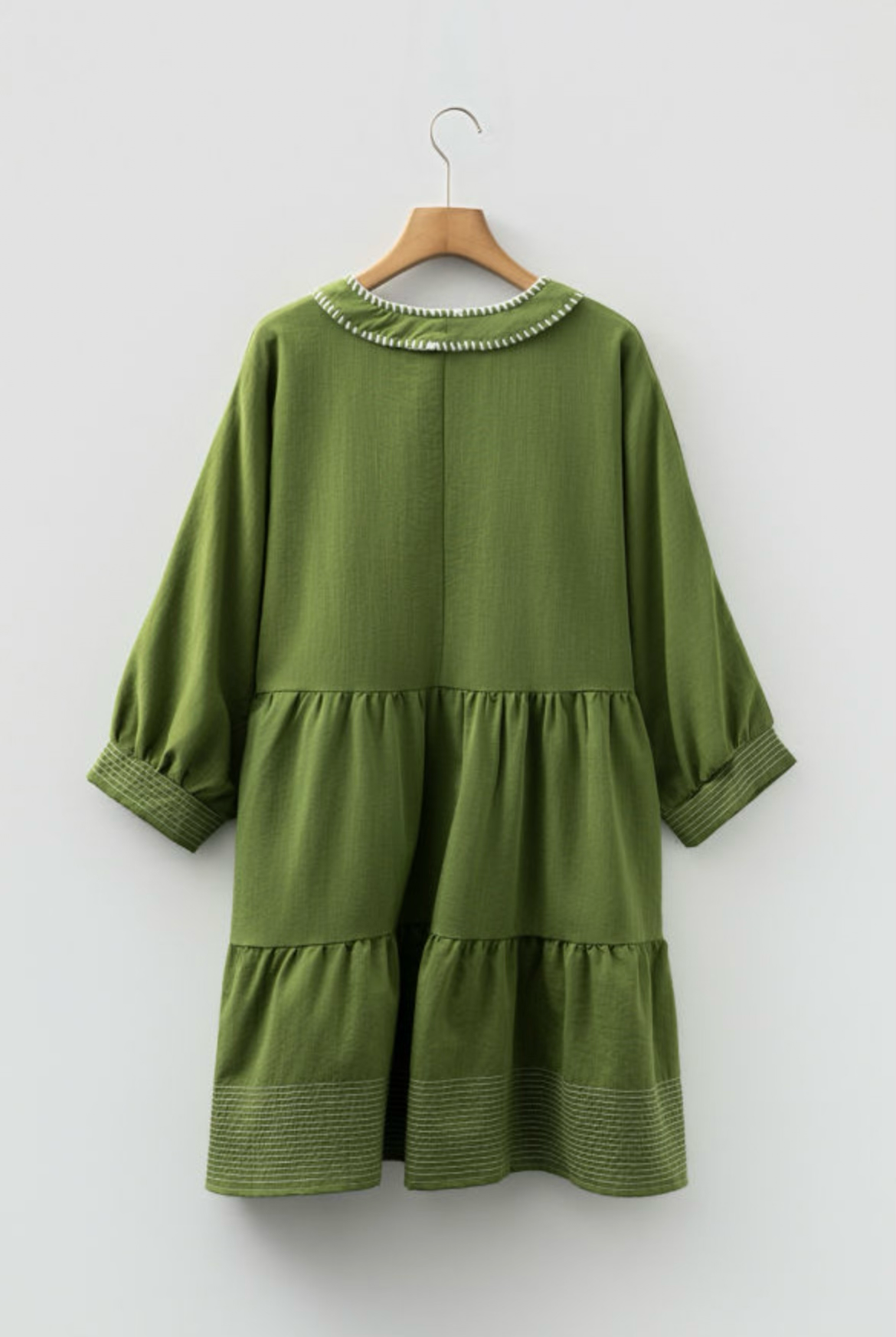 Green Tiered Mini Dress