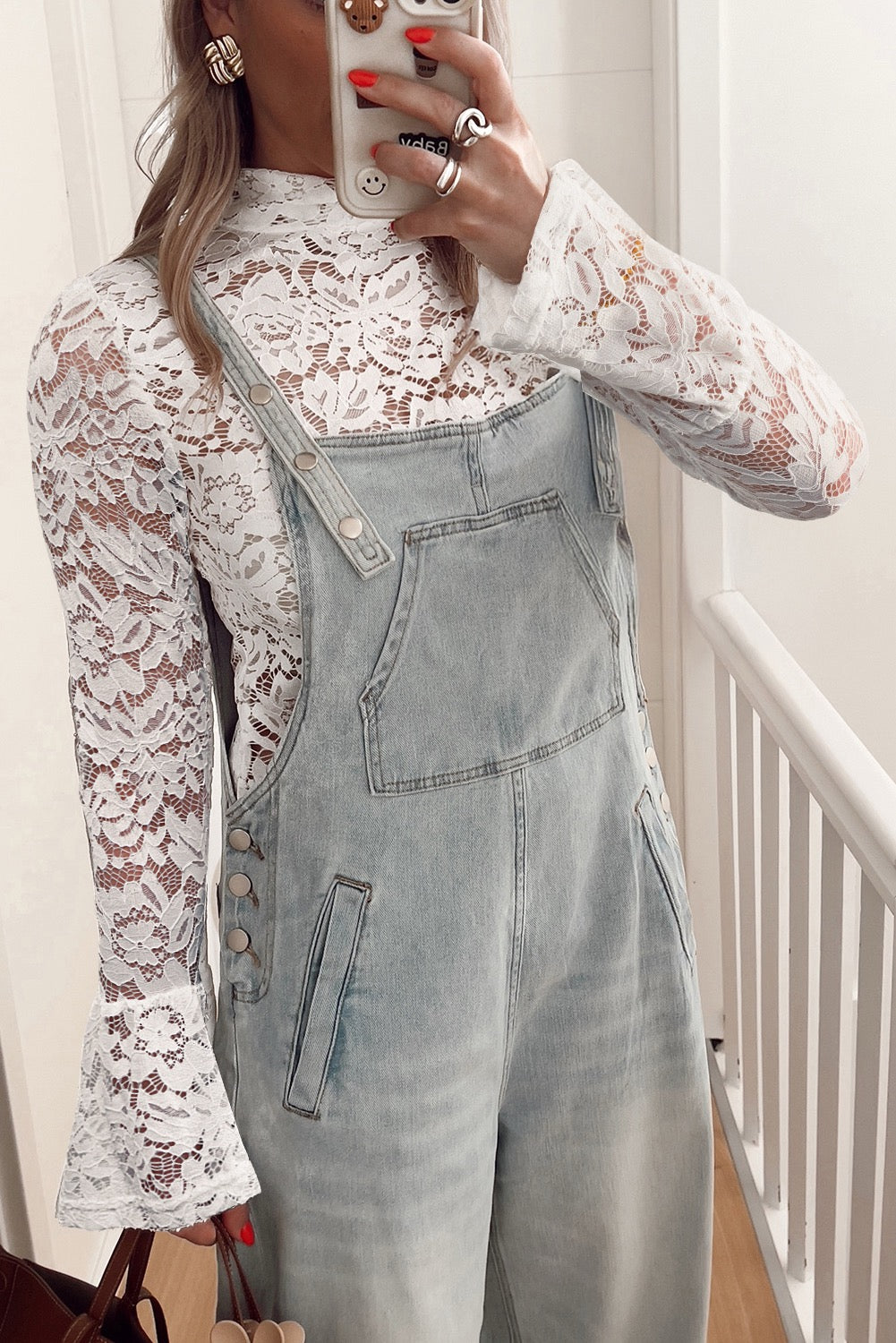 White Lace Long Sleeve Top