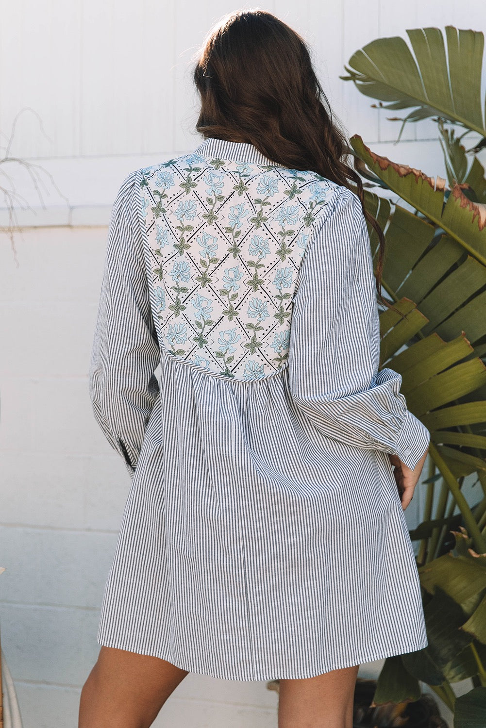 Stripe Floral Patchwork Dress