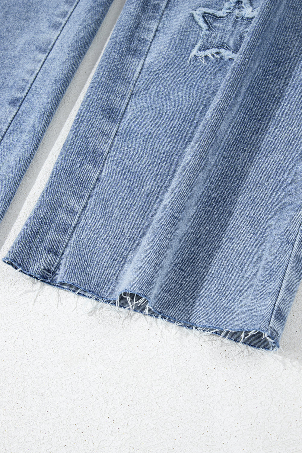 Star Patchwork Straight Leg Loose Jeans