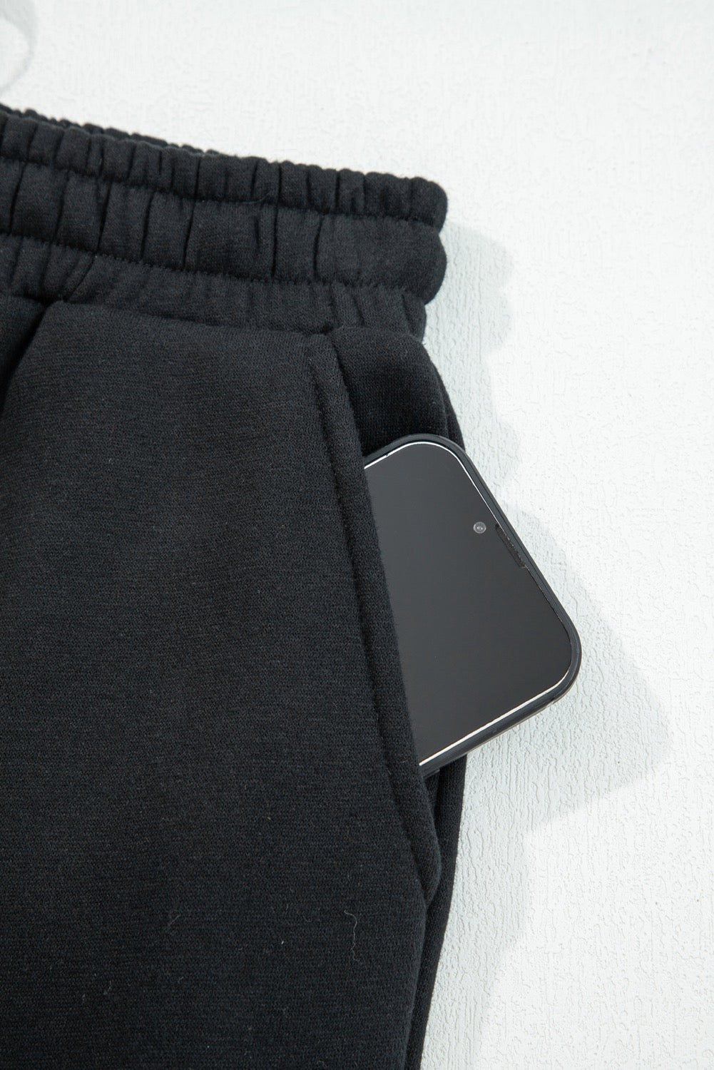 Black Fleece Lined Leopard Pants