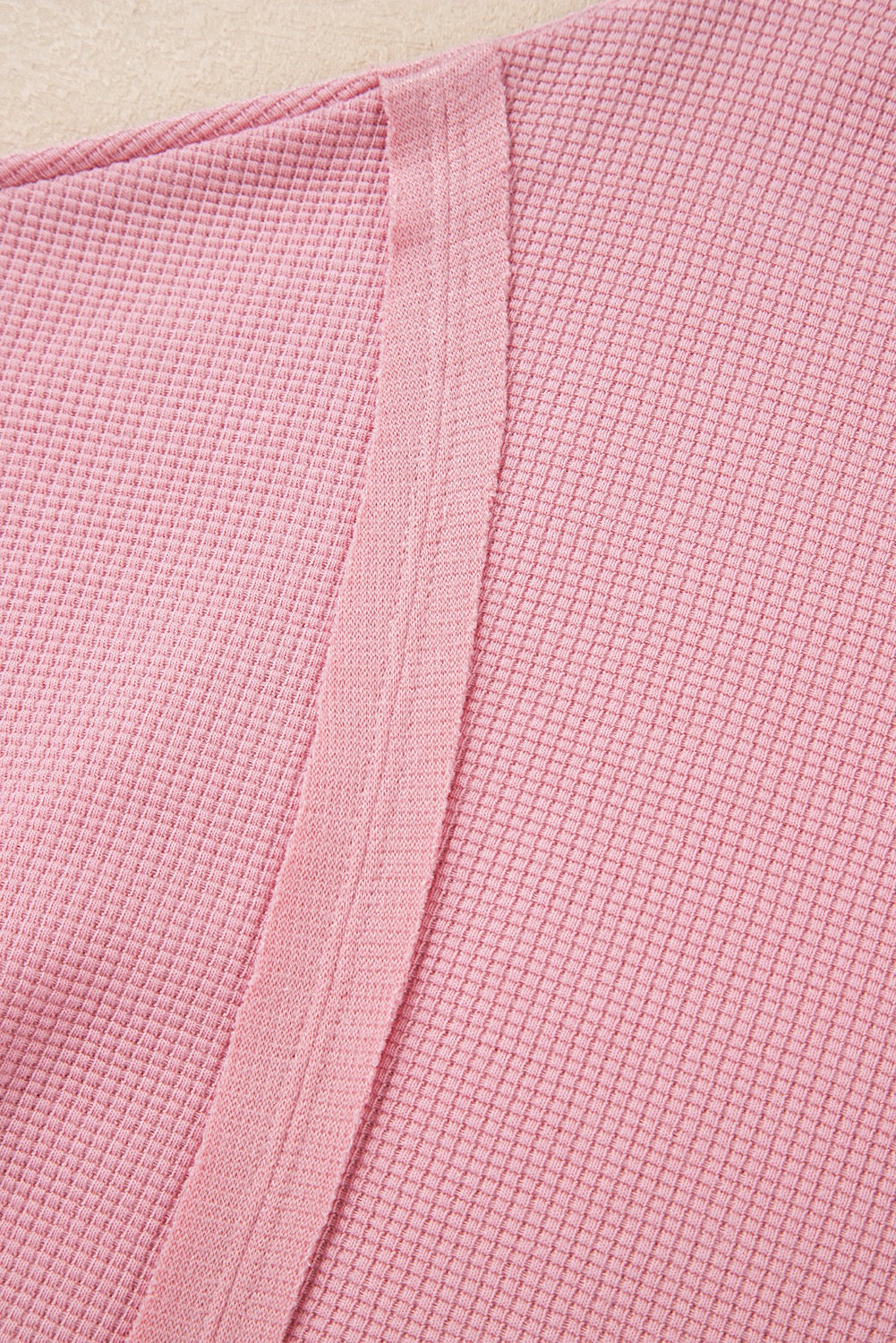 Pink Waffle Knit Pullover