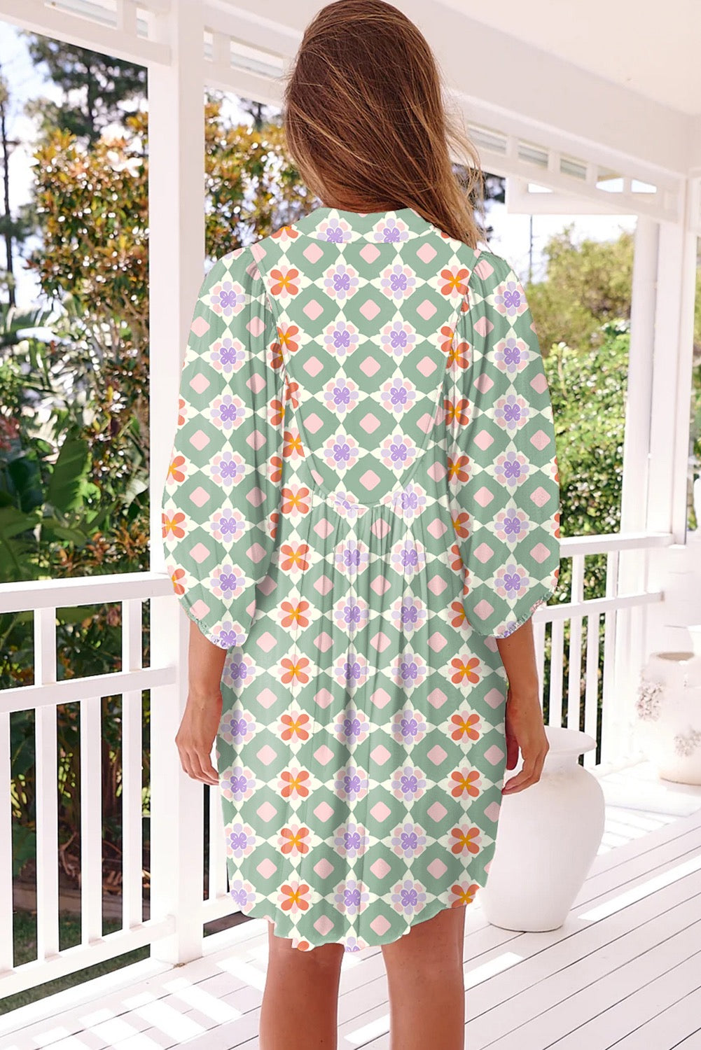 Floral Geometric Dress