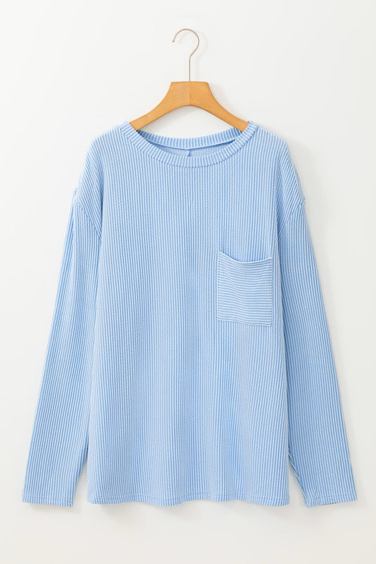 PLUS Light Blue Ribbed Longsleeve