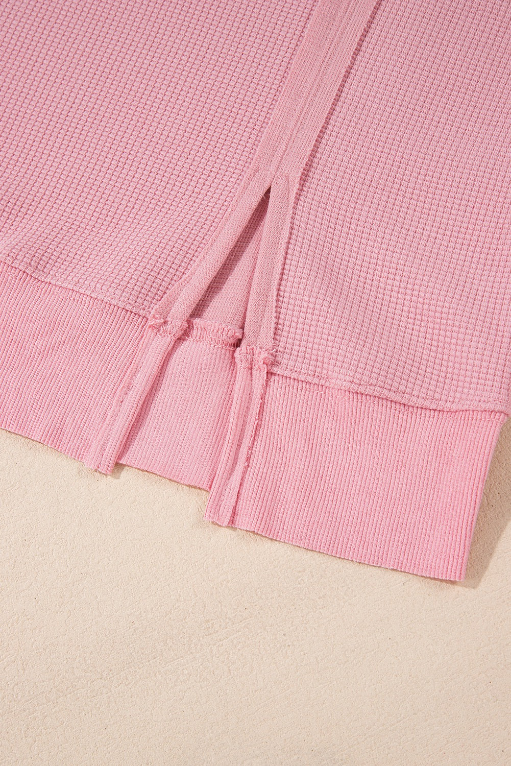 Pink Waffle Knit Pullover