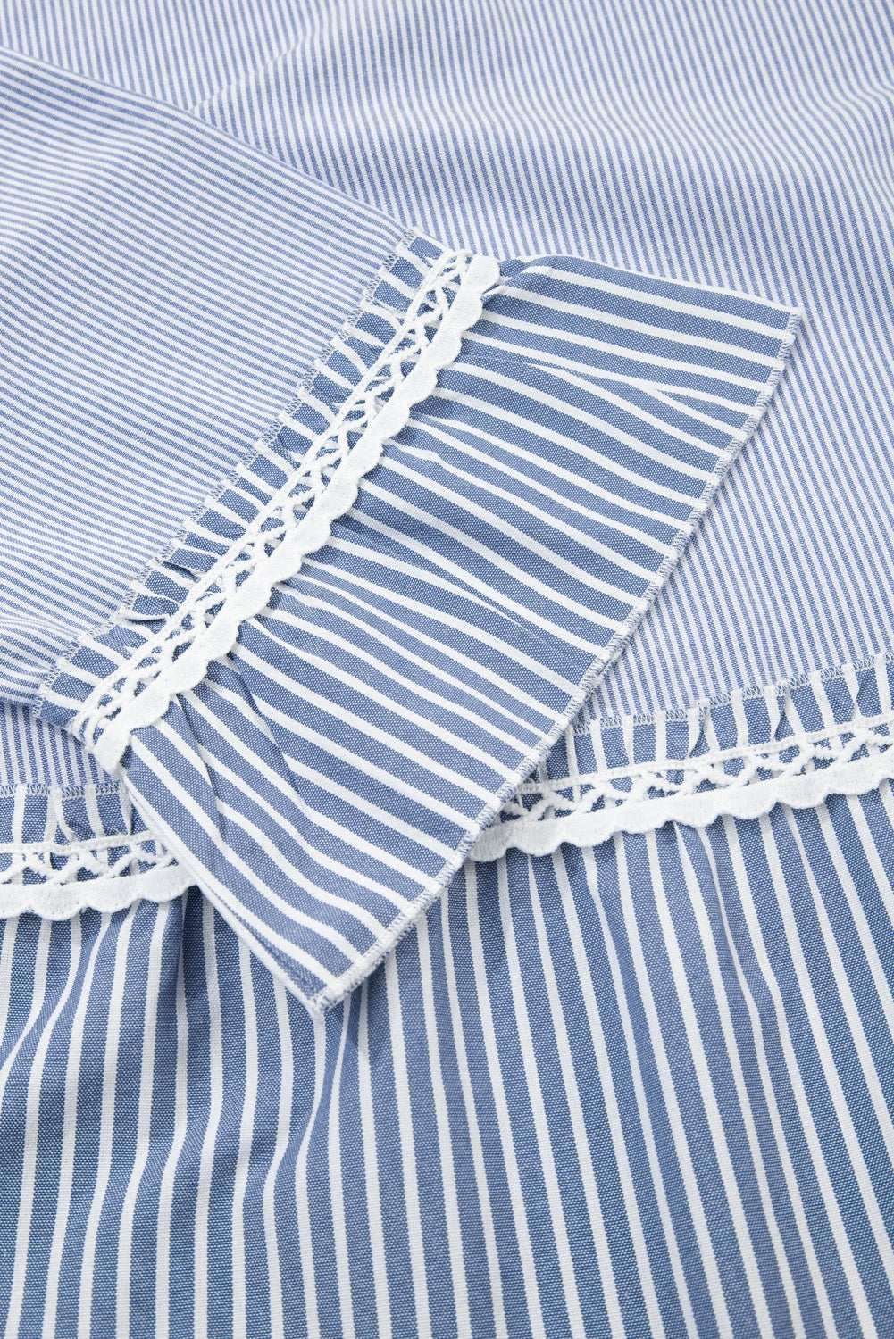 Plus Blue Stripe Tiered Maxi Dress