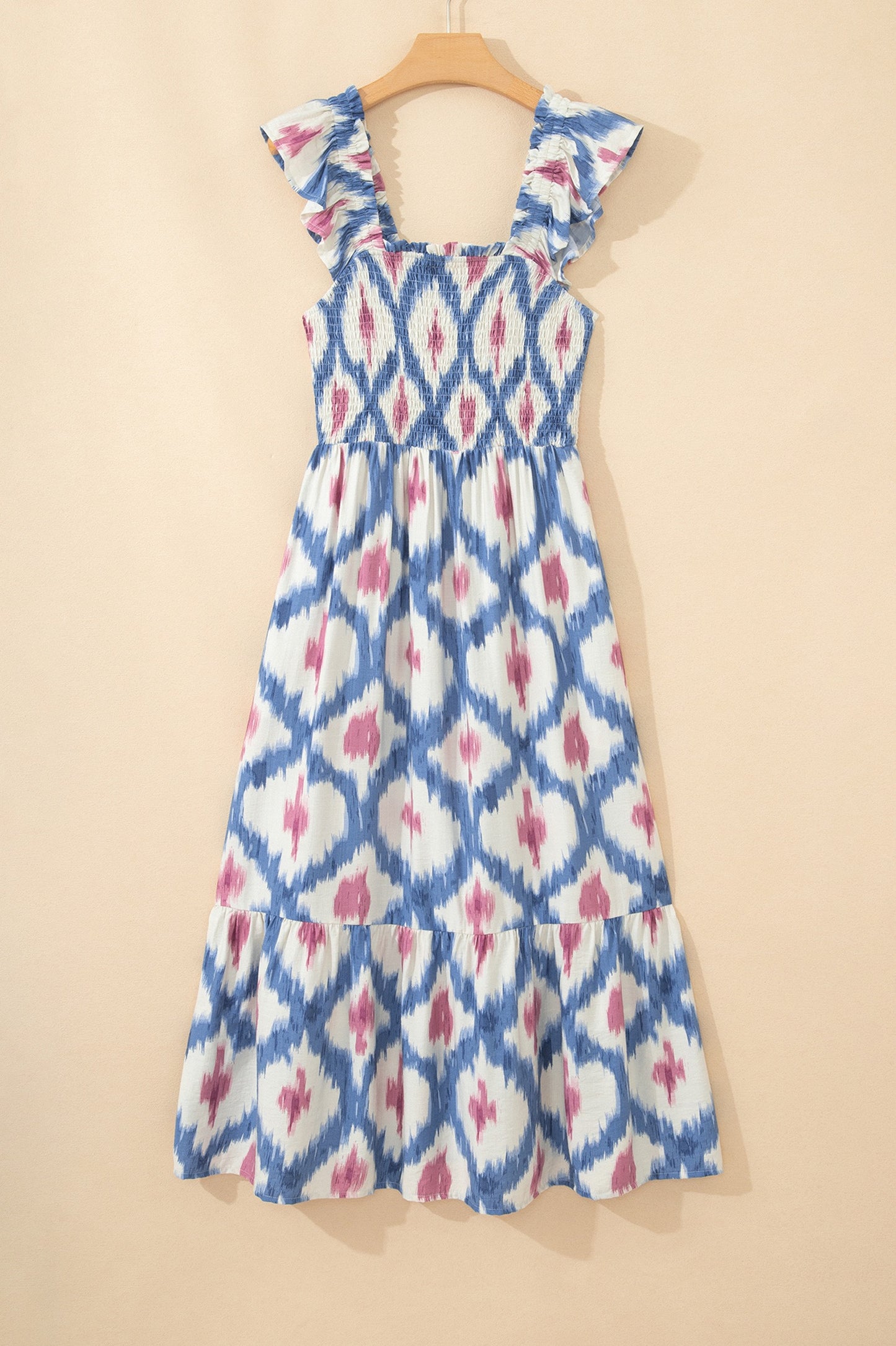 Maxi Blue Geometric Dress