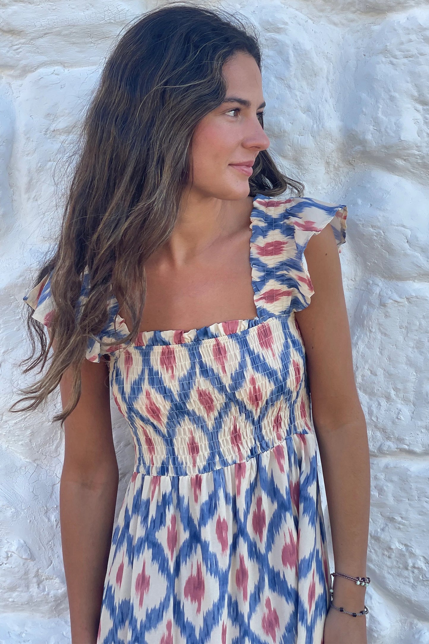 Maxi Blue Geometric Dress