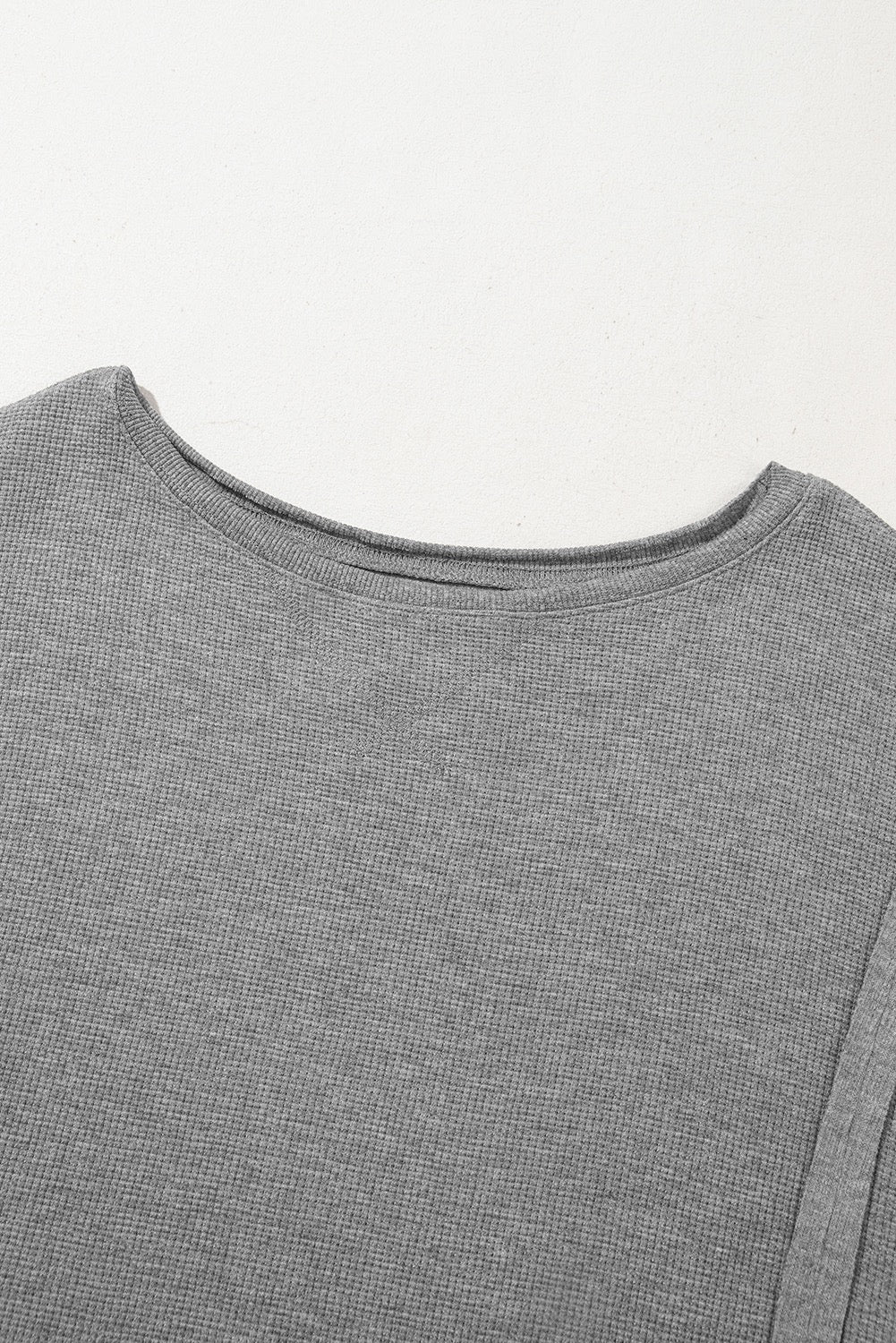 Gray Waffle Knit Pullover