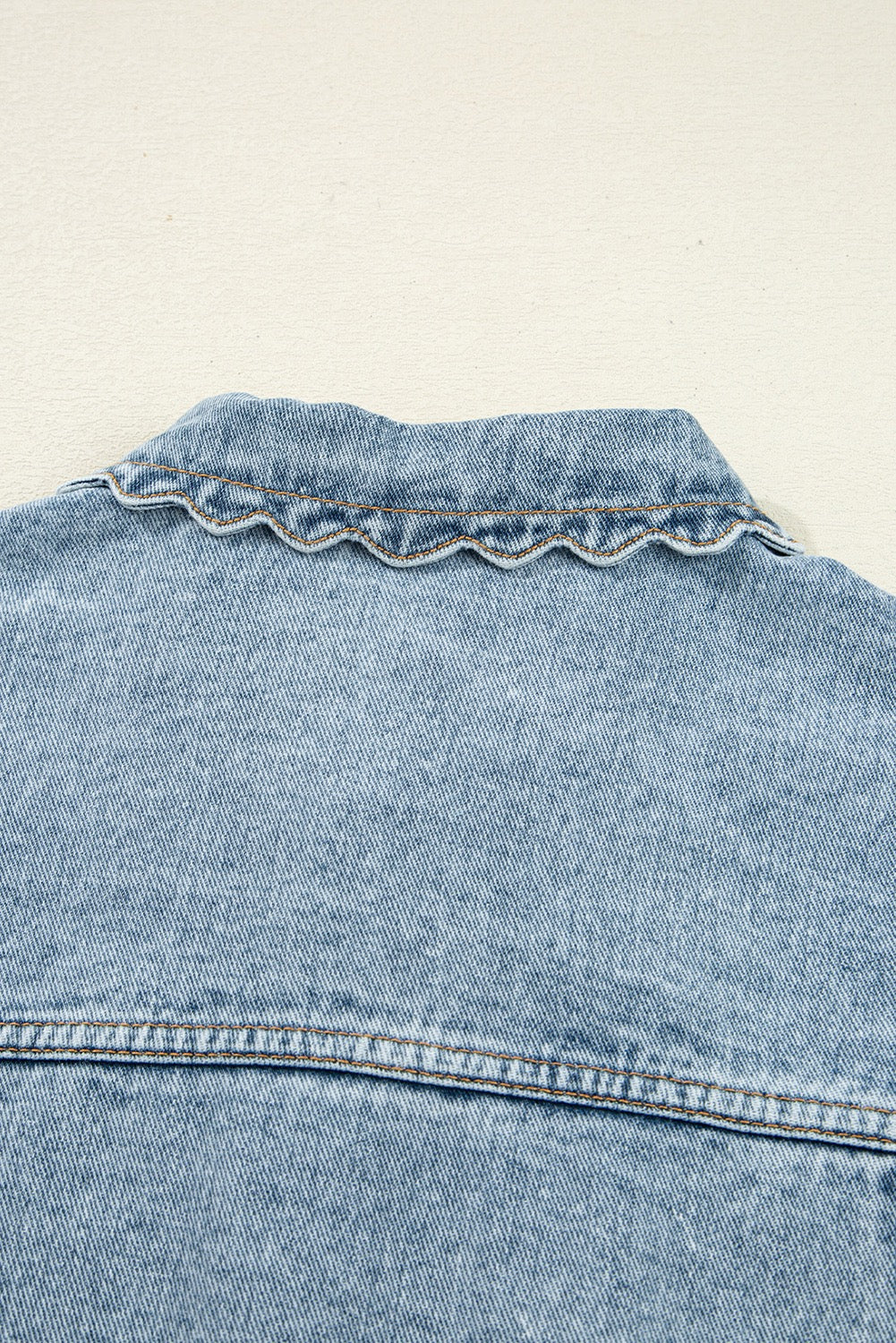 Scalloped Denim Shacket