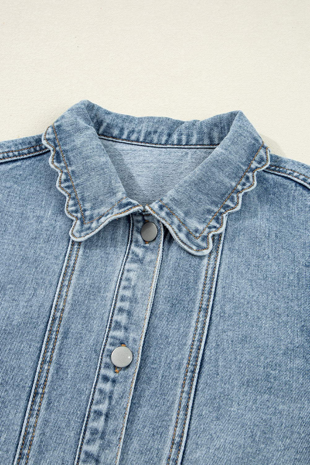 Scalloped Denim Shacket