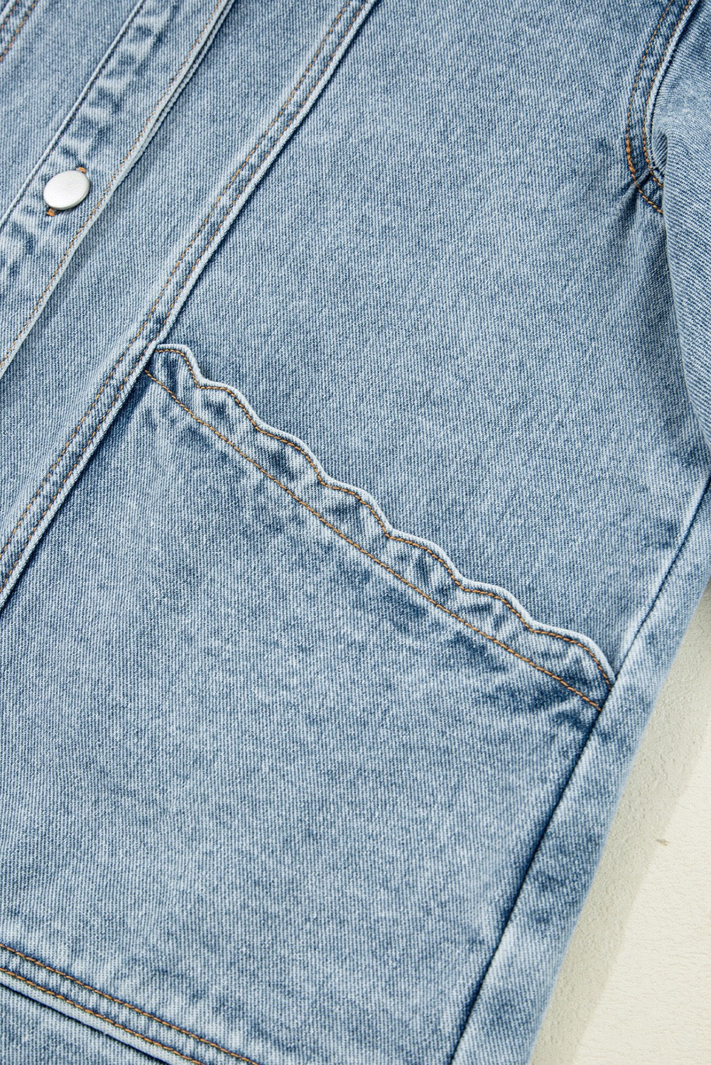 Scalloped Denim Shacket