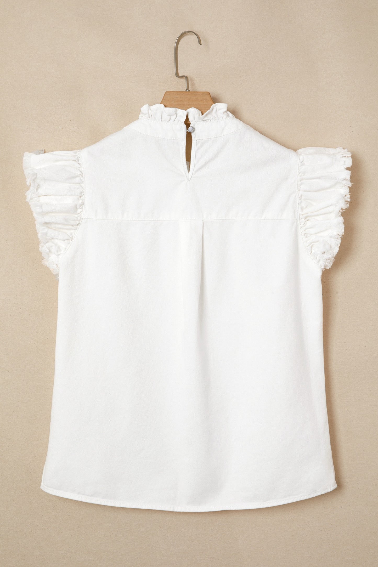 White Flutter Sleeve Top