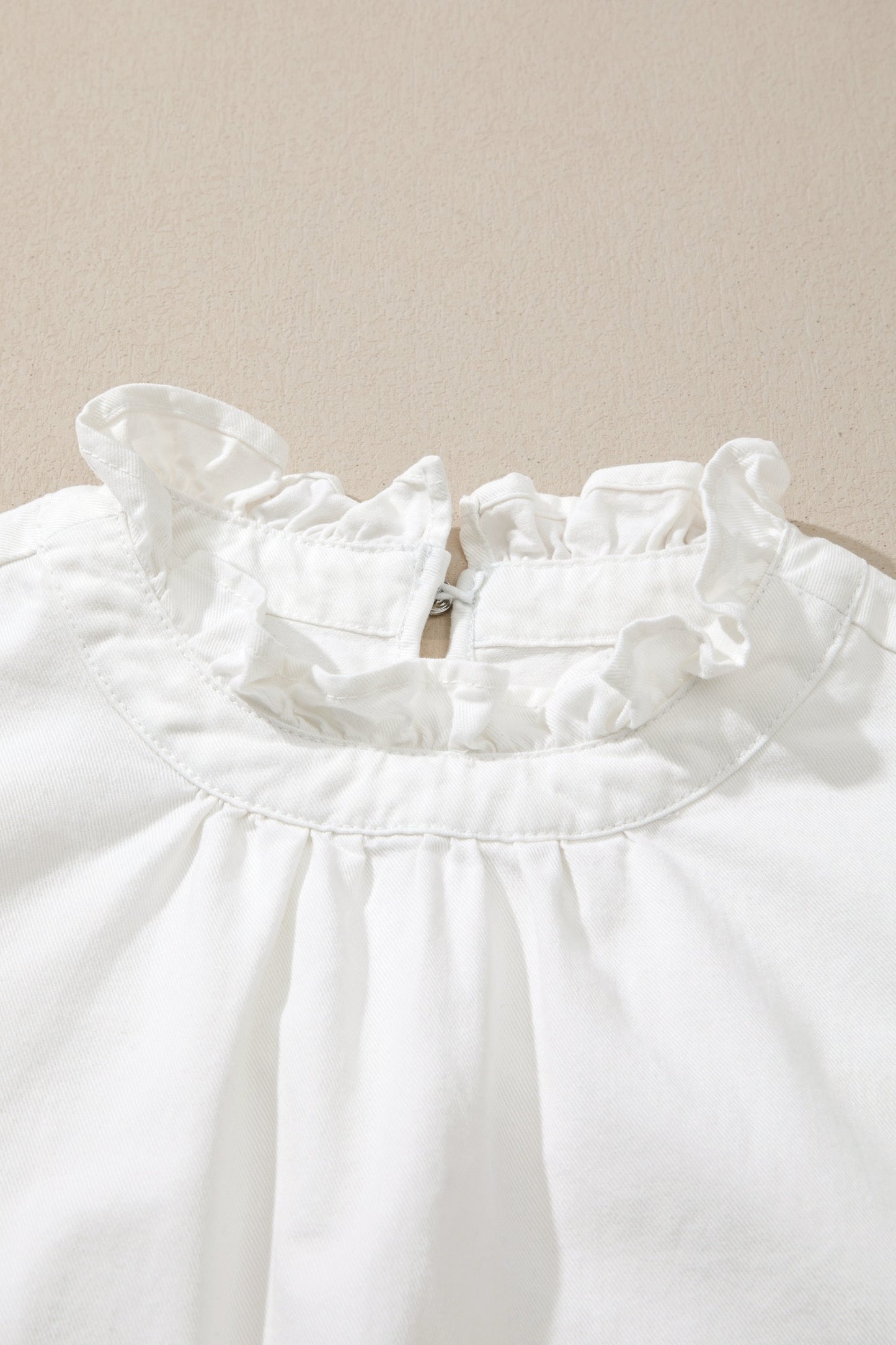 White Flutter Sleeve Top