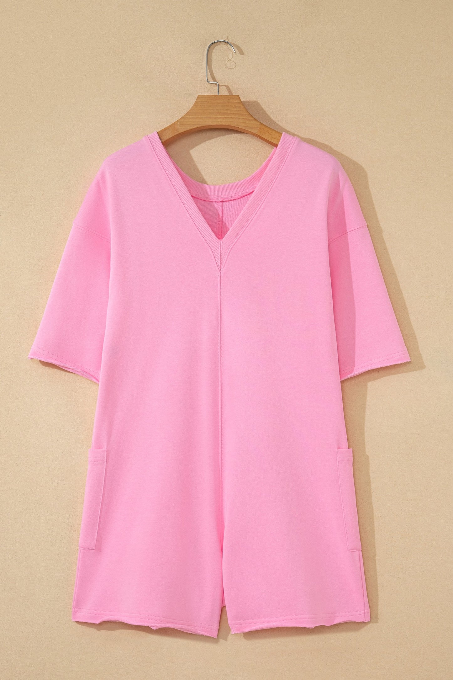Solid Pink Oversized Romper