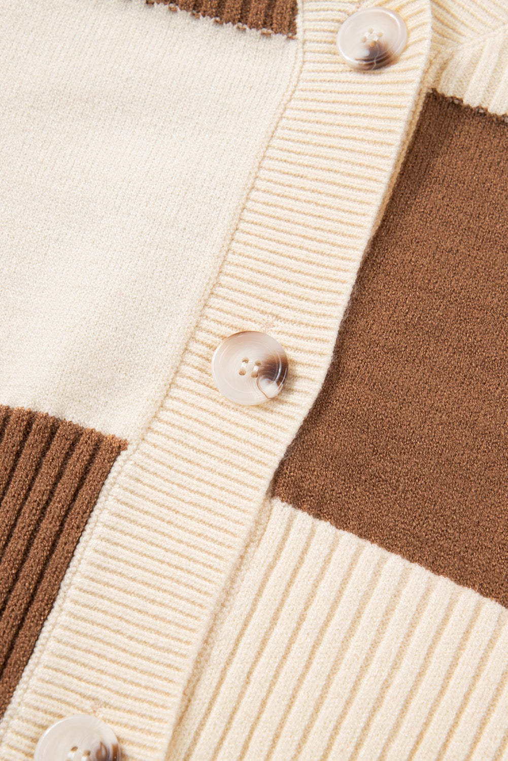 PLUS Khaki Checkered Button Up Sweater