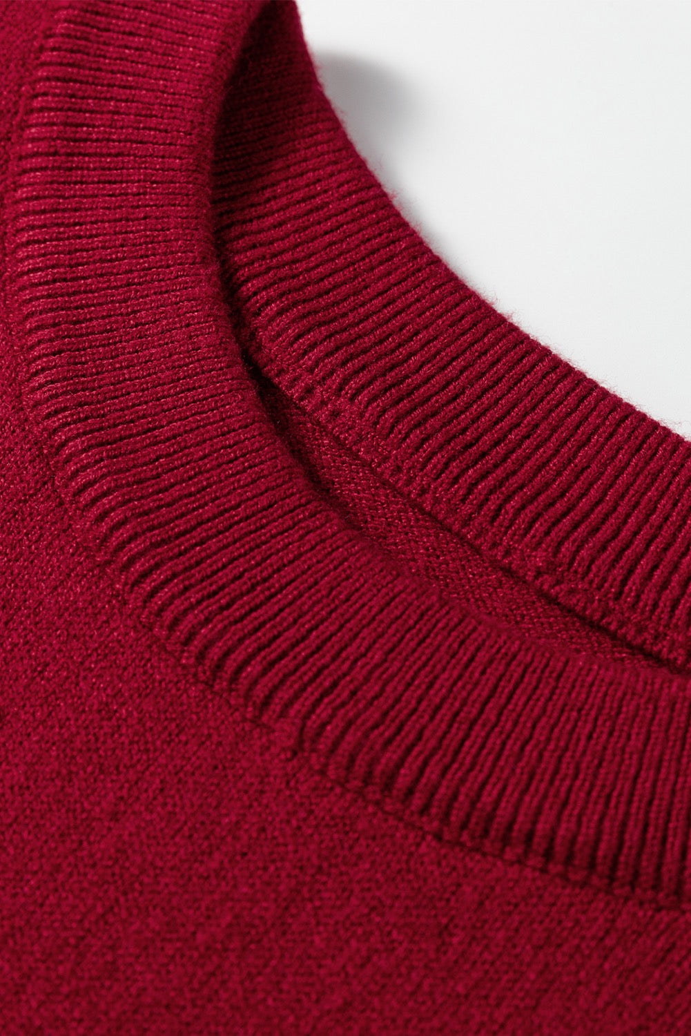 Red Sleeveless Knit Sweater