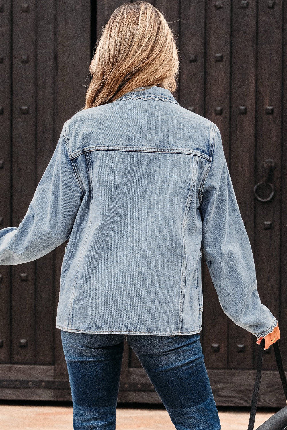 Scalloped Denim Shacket