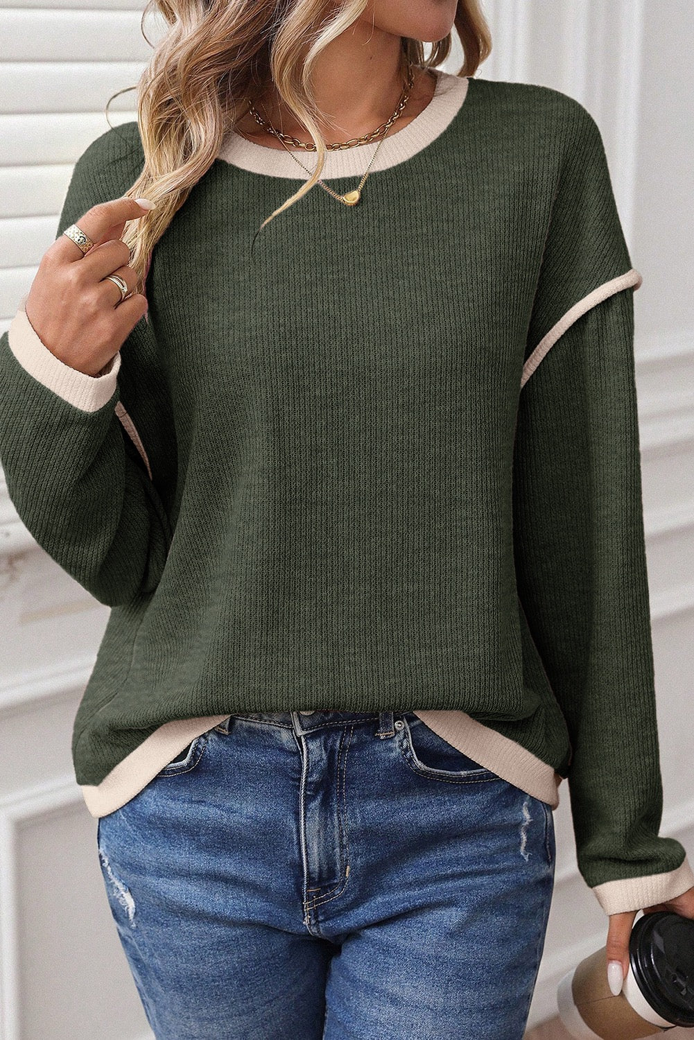Forrest Green Contrast Top