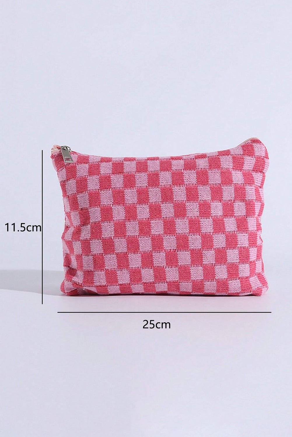 Pink Checkered Cosmetic Bag ￼