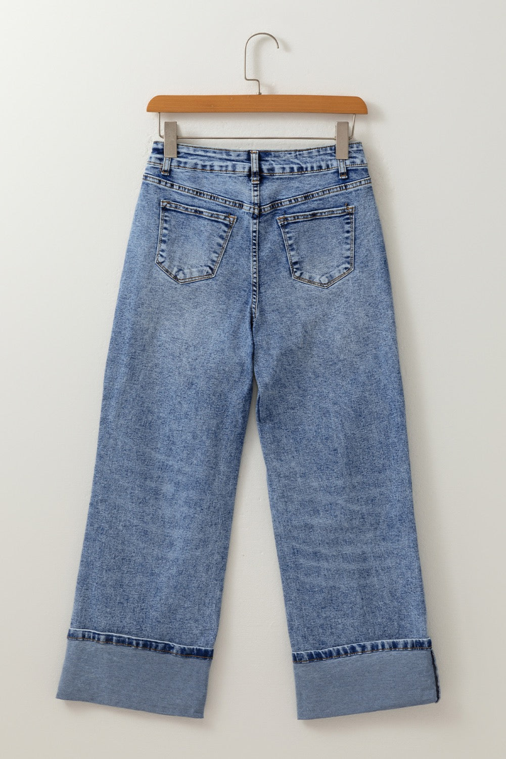 Center Seamed Cuffed Jeans