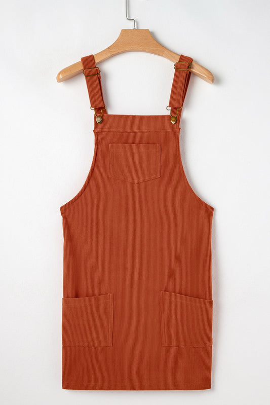 Cinnamon Corduroy Overall Dress￼
