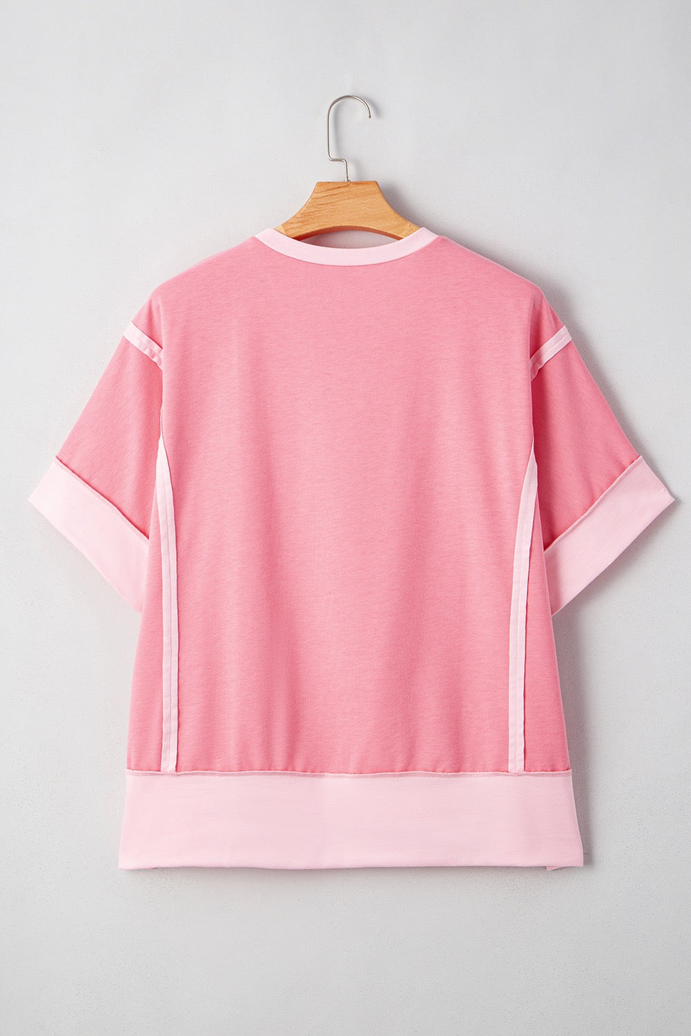 PLUS Peach Blossom Raw Seam Top