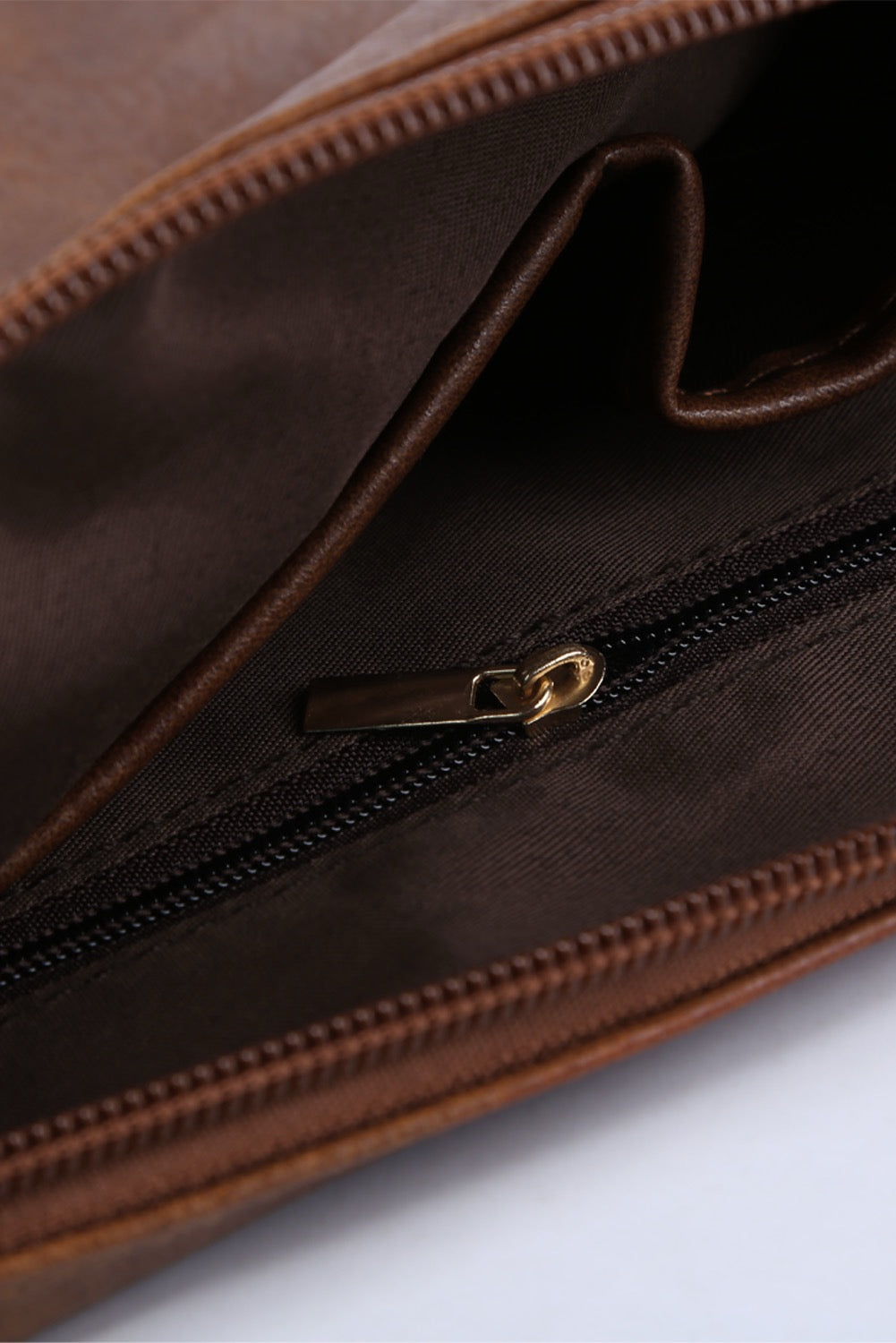 Brown Oversized Leather Clutch