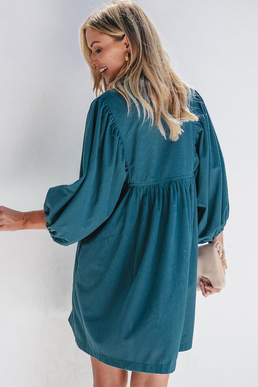 Blue Corduroy Dress