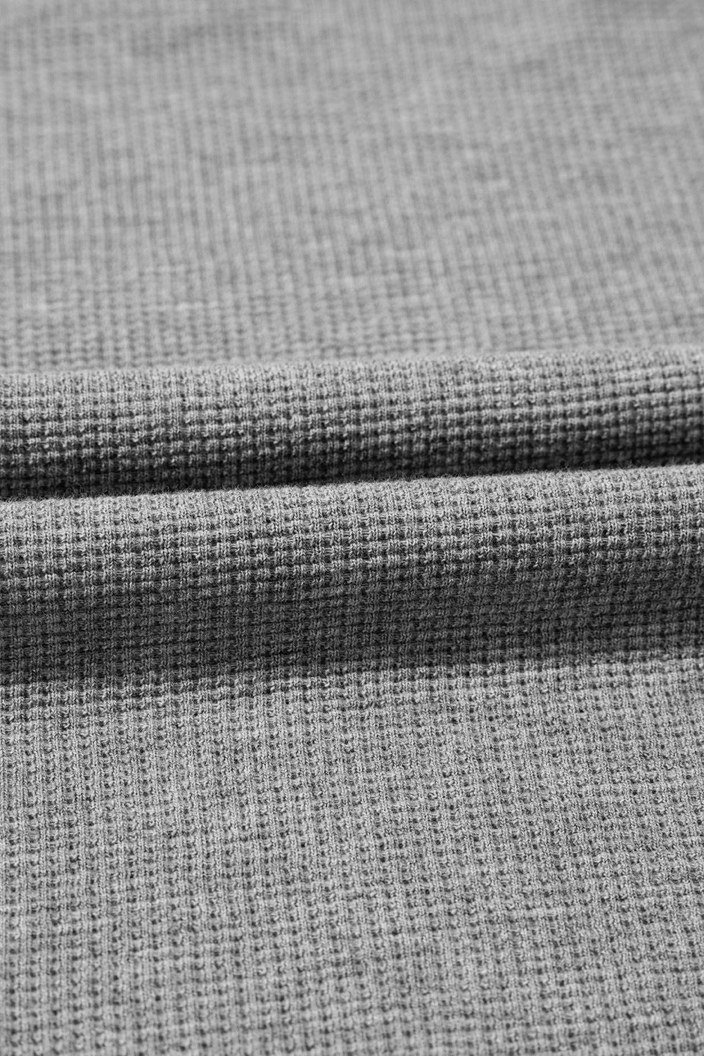 Gray Waffle Knit Pullover
