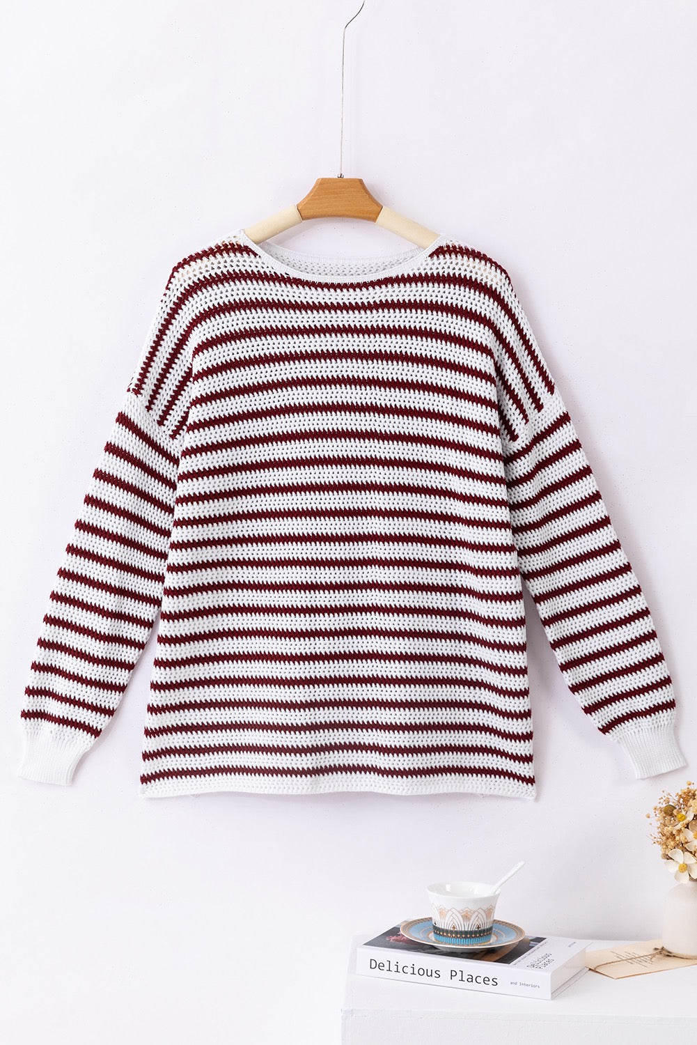 Red Striped Knit Sweater