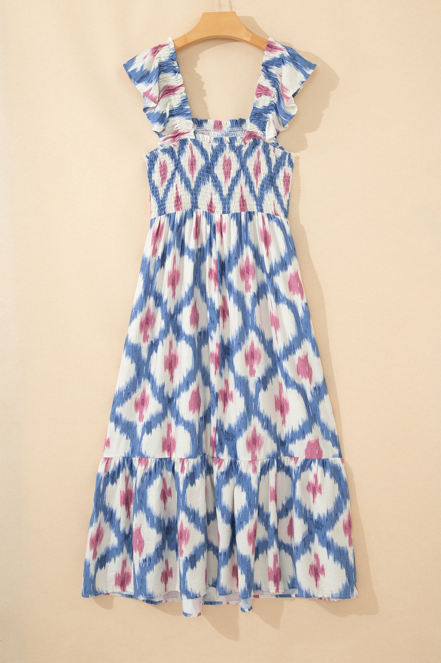 Maxi Blue Geometric Dress