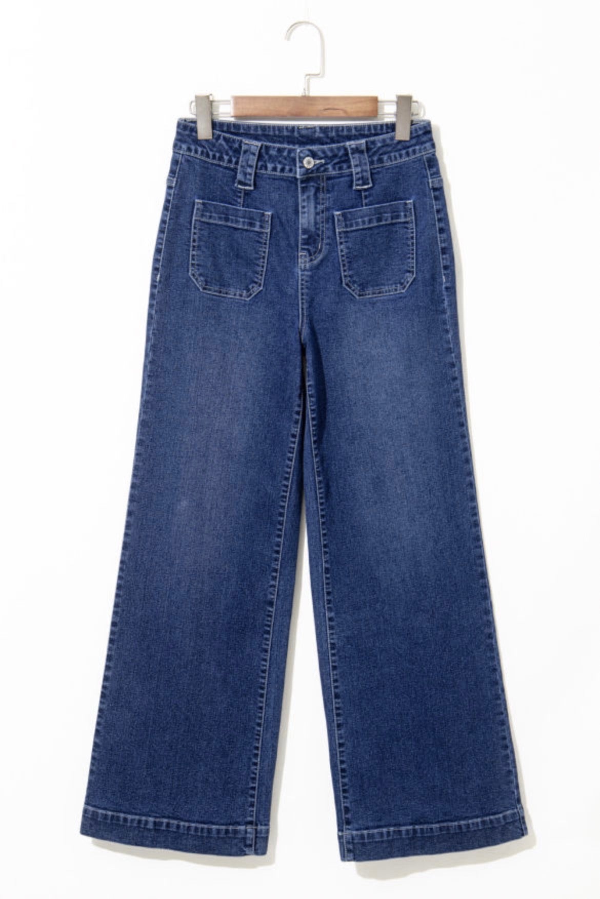Sail Blue Wide Leg High Waisted Jeans
