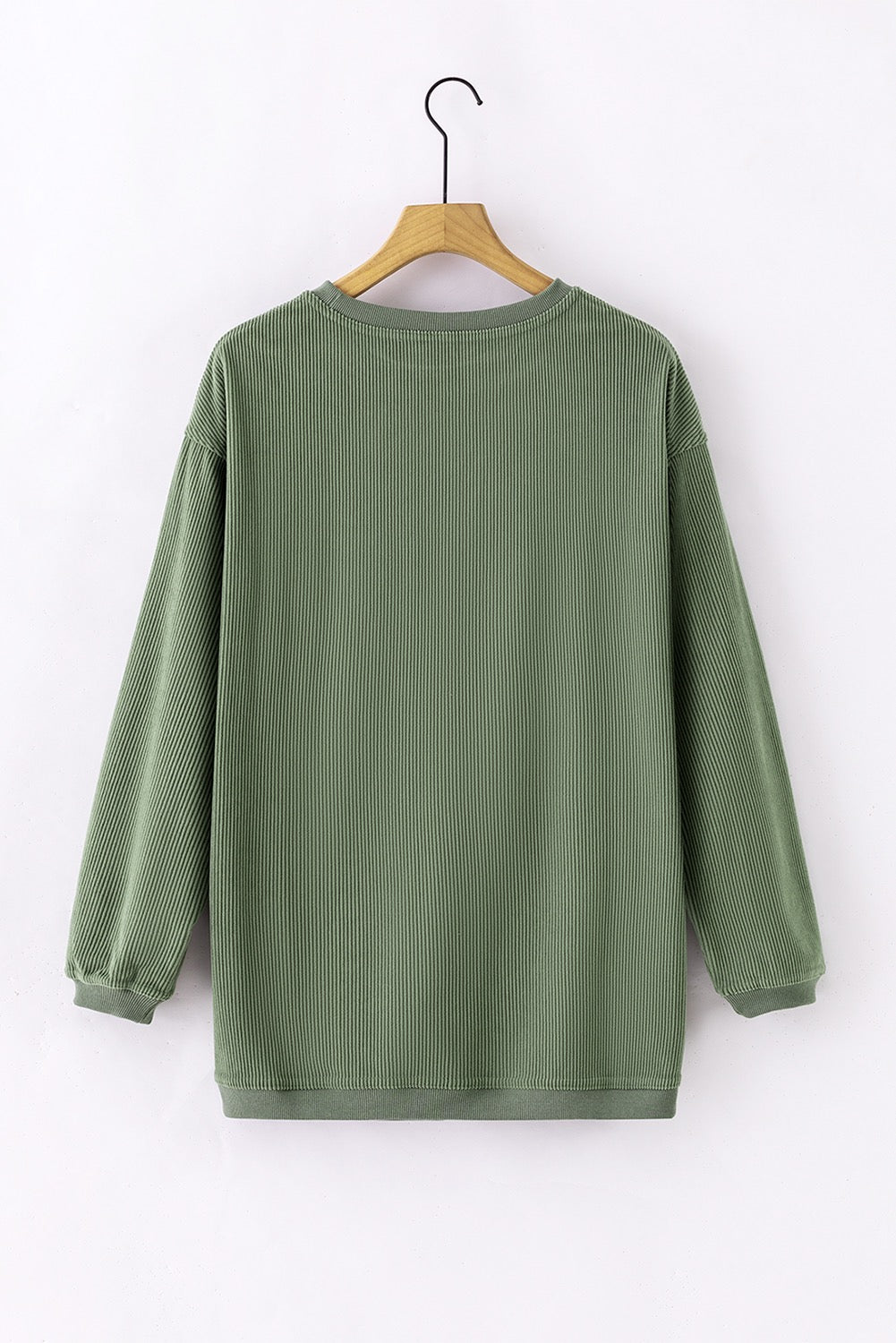 Moss Green Ribbed Corduroy Pullover