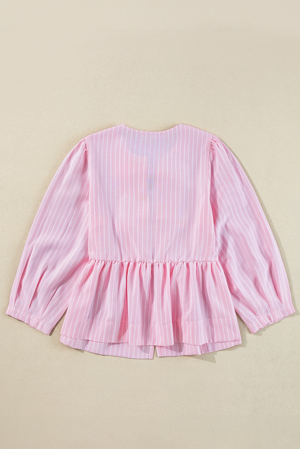 Pink Striped Bowknot Top