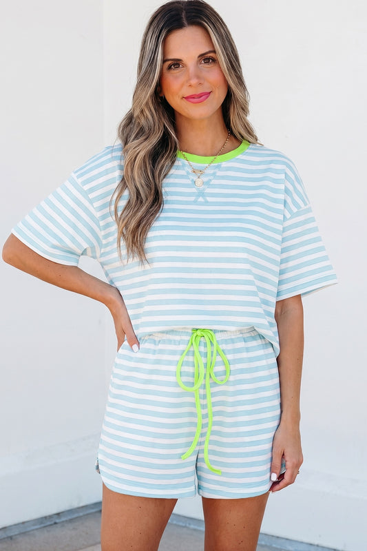 Sky Blue Stripe Set