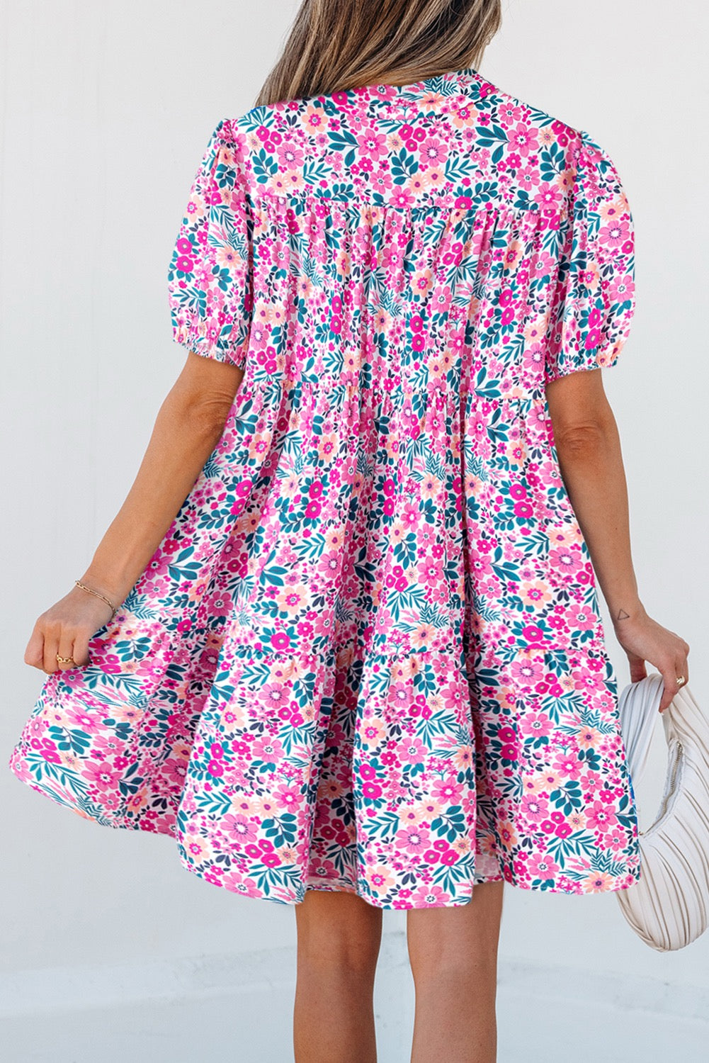 Plus Pink Floral Pocket Dress
