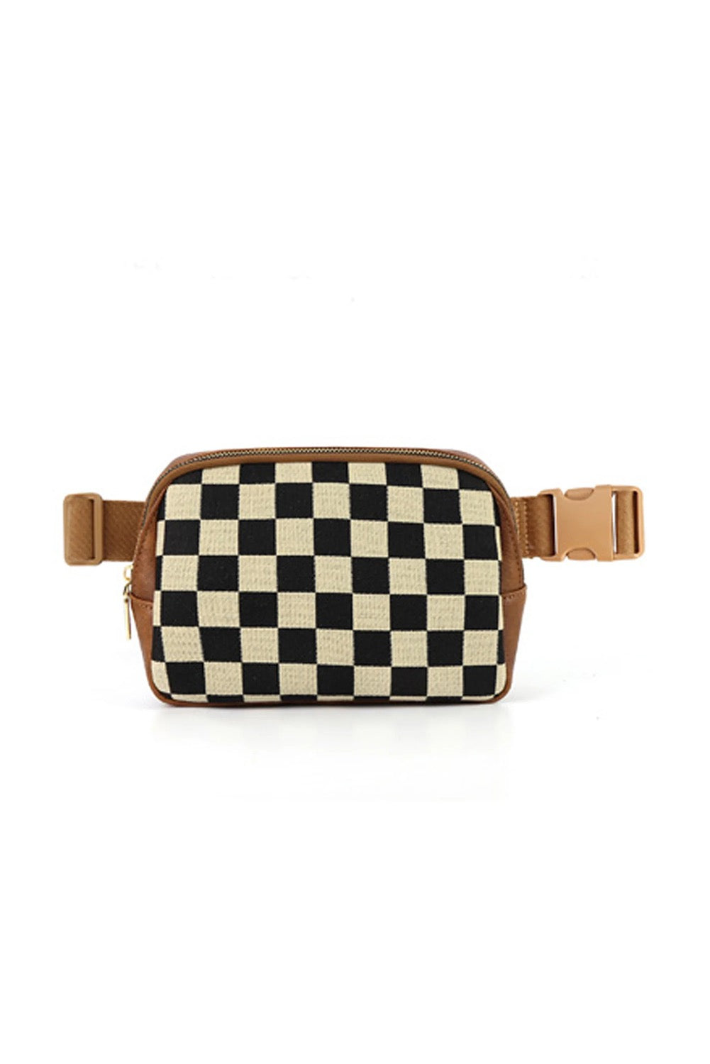 Faux Leather Checkered Crossbody