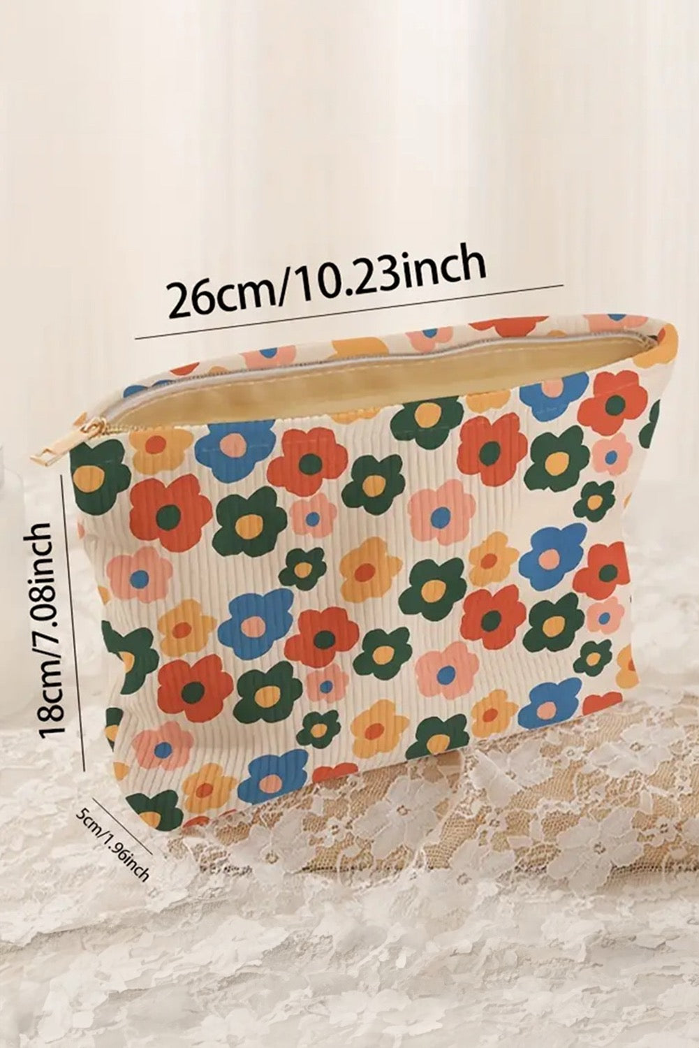 Retro Flower Cosmetic Bag