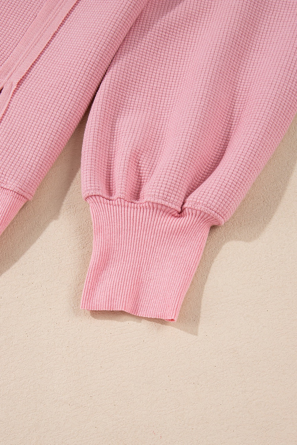 Pink Waffle Knit Pullover