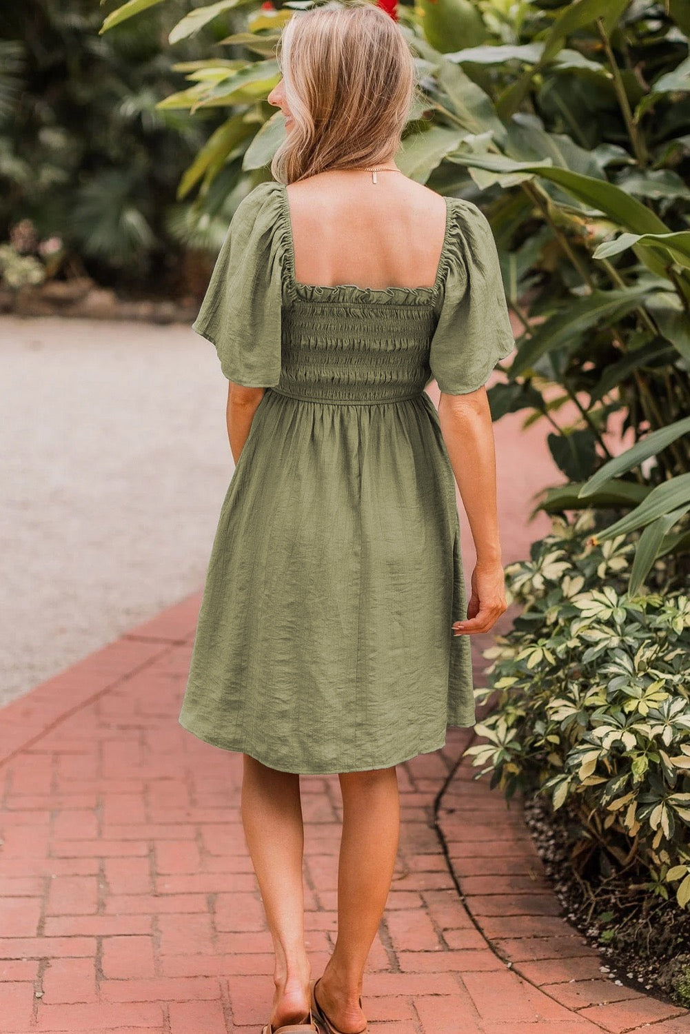 Plus Green Frilly Dress