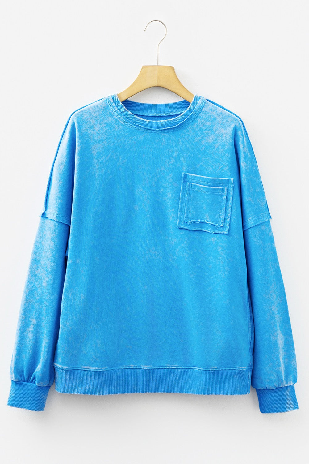 Blue Mineral Wash Pullover